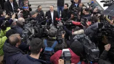 Viktor Orbán před novináři