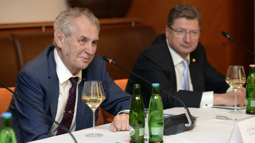 Miloš Zeman a prezident Hospodářské komory Maďarska László Parragh