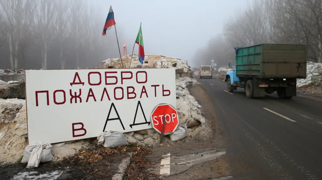 "Vítejte v pekle", hlásá nápis u vjezdu do ukrajinské Horlivky