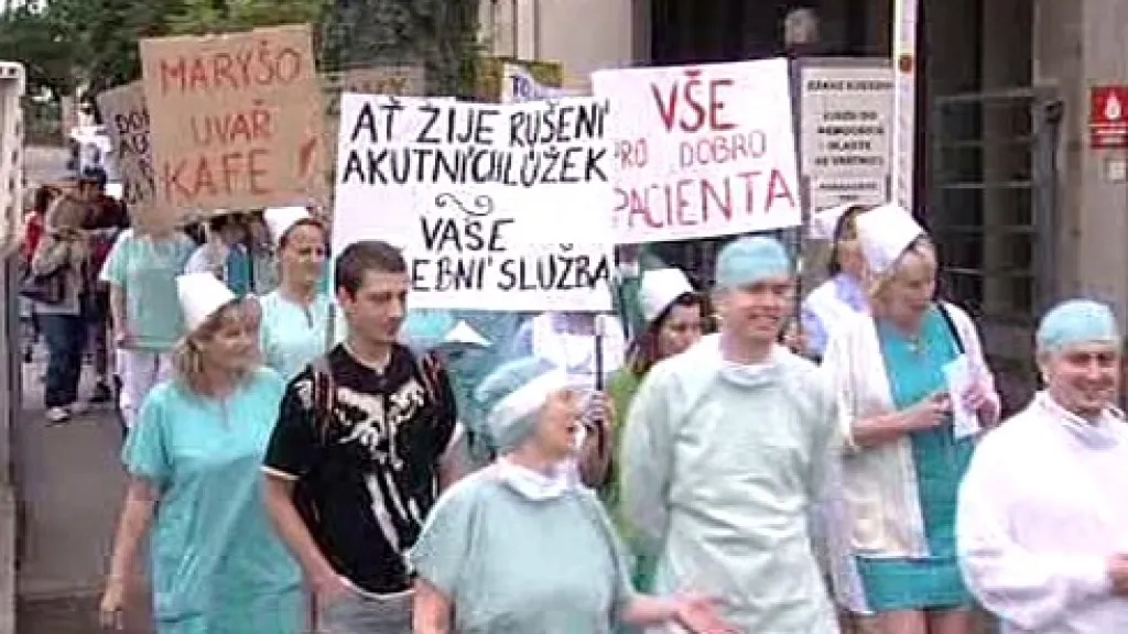 Protest zaměstnanců opočenské nemocnice