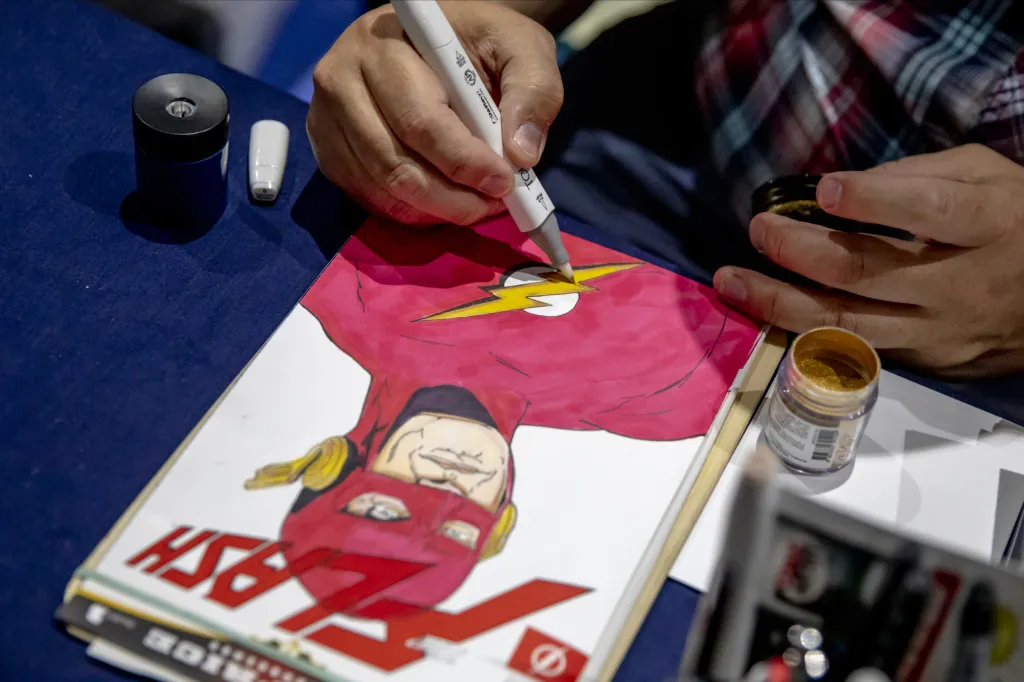 Na programu je i předvádění kreslířských technik