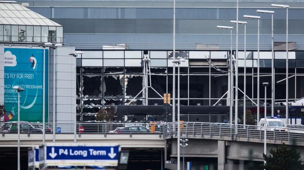 Poškozený objekt letiště Zaventem