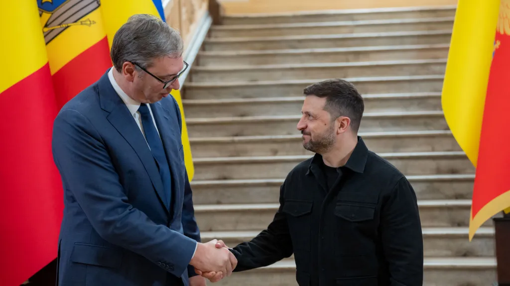 Srbský prezident Aleksandar Vučić a ukrajinská hlava státu Volodymyr Zelenskyj