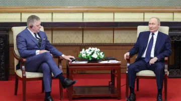 Slovenský premiér Robert Fico a ruský vládce Vladimir Putin