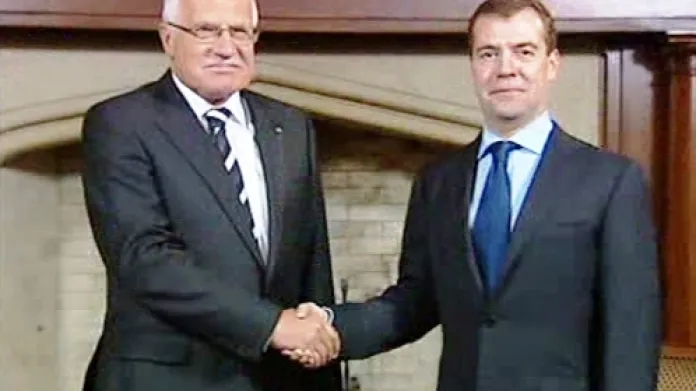 Václav Klaus a Dmitrij Medveděv