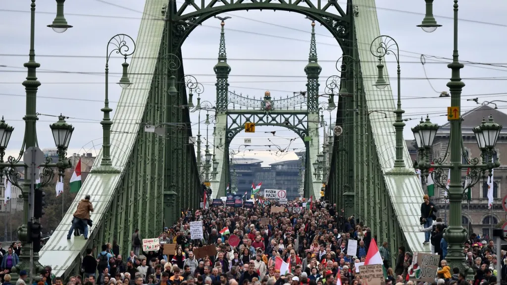 Demonstrace v Budapešti