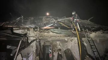 Následky ruského raketového útoku v Záporoží