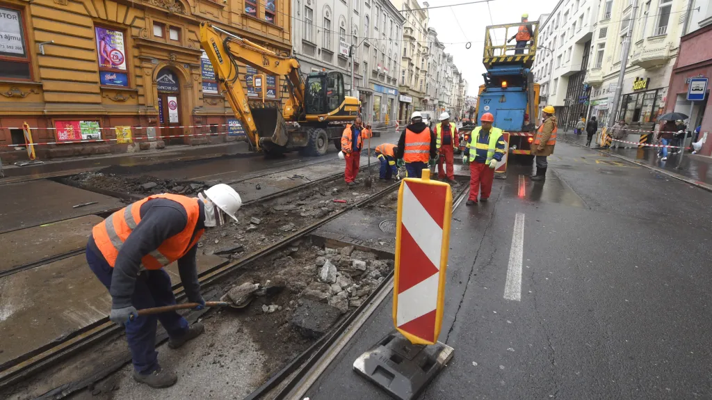 Rekonstrukce Nádražní ulice v Ostravě. Ilustrační foto