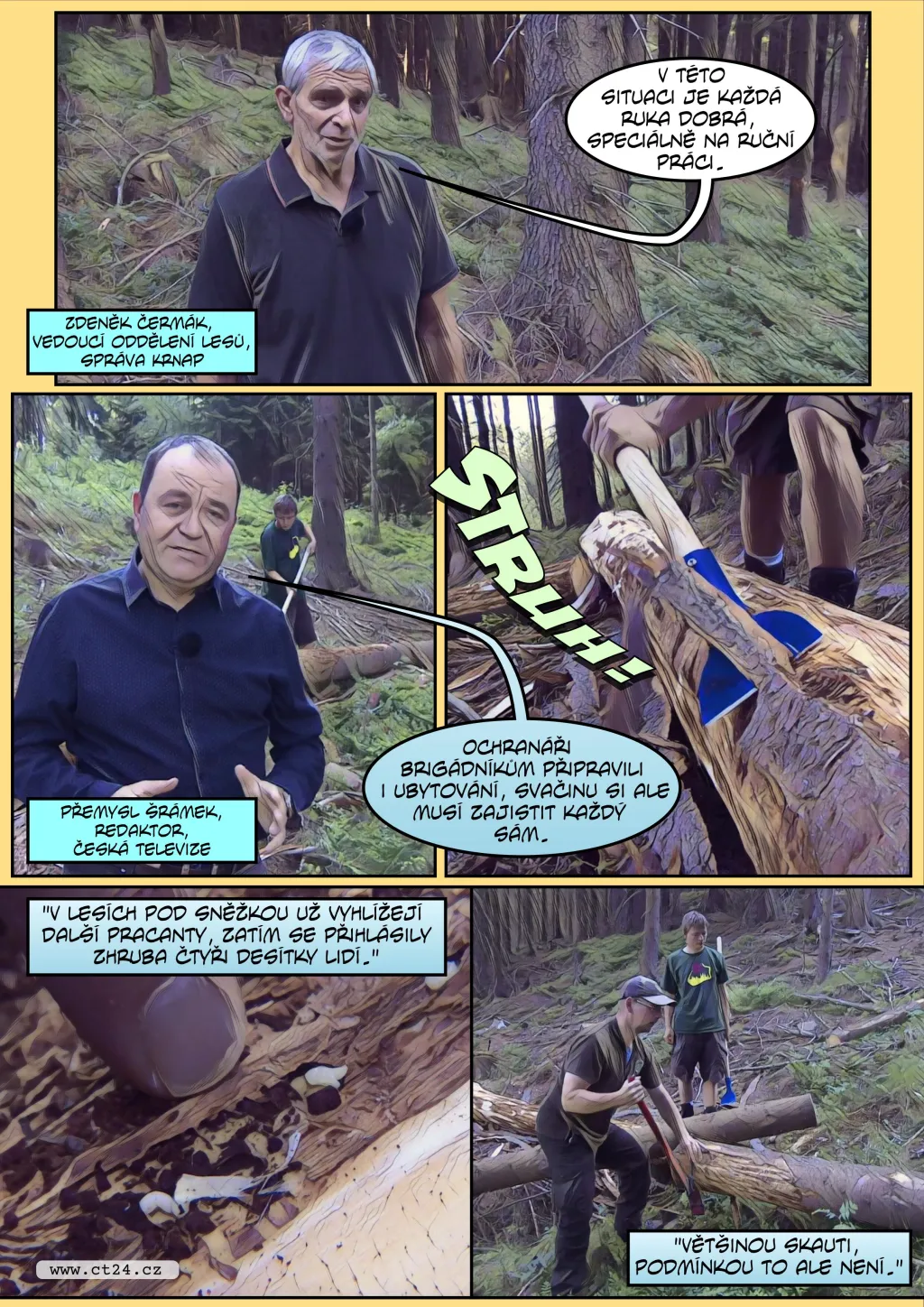 Komiks: Skauti pomáhají v boji s kůrovcem