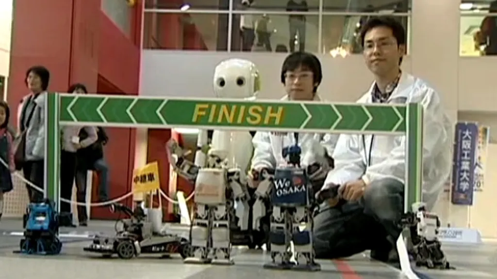 Roboti v cíli maratonu