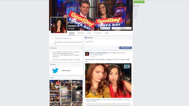 Facebook novinářky Jennifer Epstein