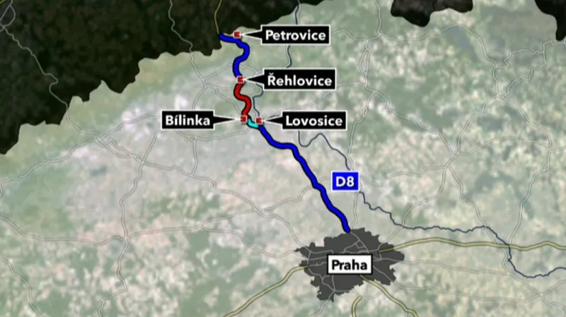 Dálnice D8 propojí Prahu se severem Německa