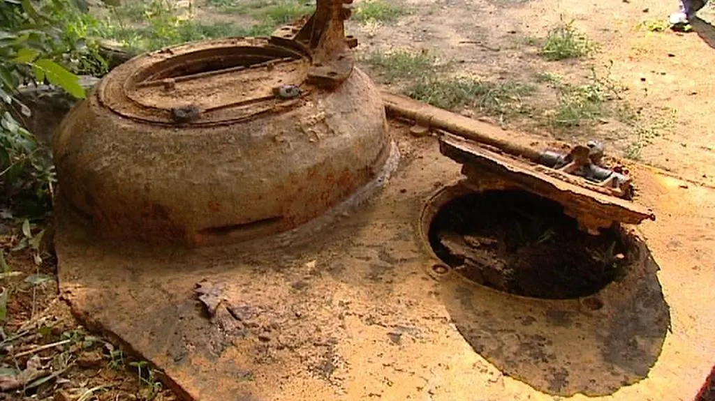 Torzo sovětského tanku IS2 z bitvy u Pustějova z 2. května 1945