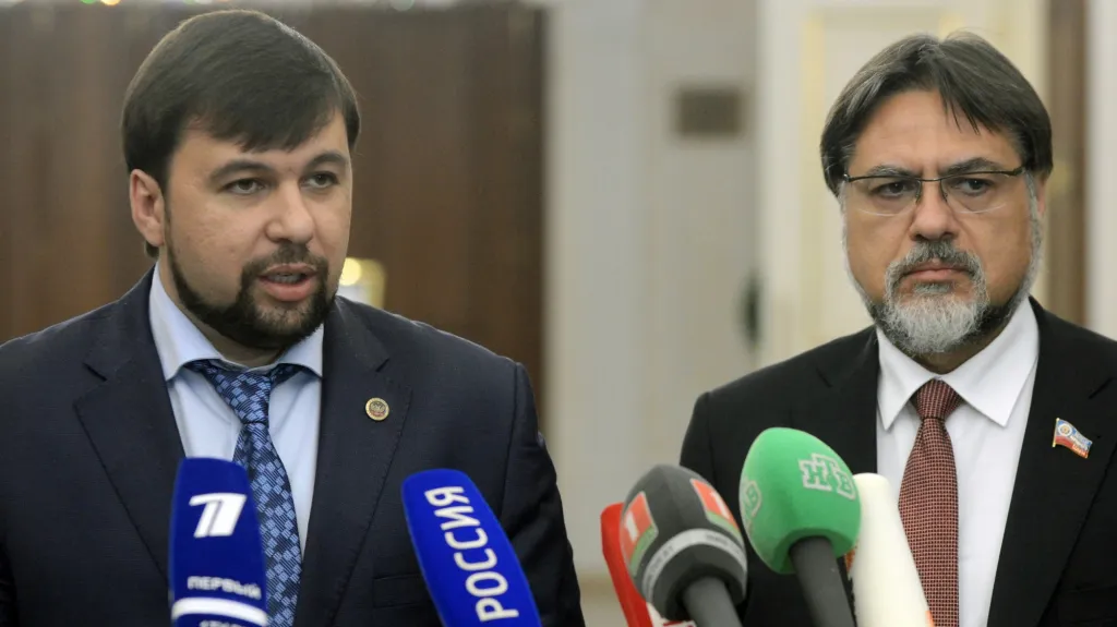 Zástupce rebelů Denis Pušilin po jednání kontaktní skupiny