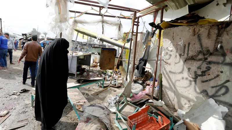 Místo výbuchu v bagdádské čtvrti Sadr