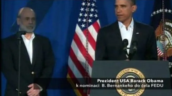 Projev Baracka Obamy a Bena Bernankeho
