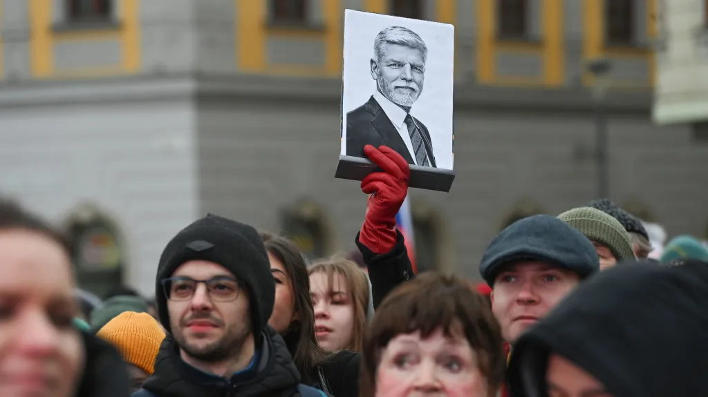 Demonstrace na podporu prezidenta Petra Pavla v Olomouci