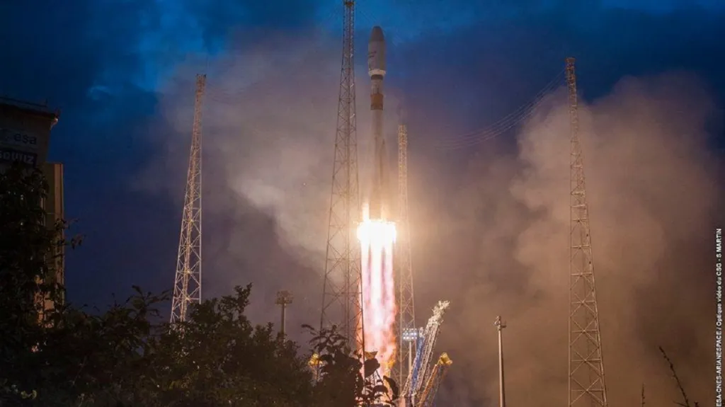 Start rakety Sojuz se satelity OneWeb