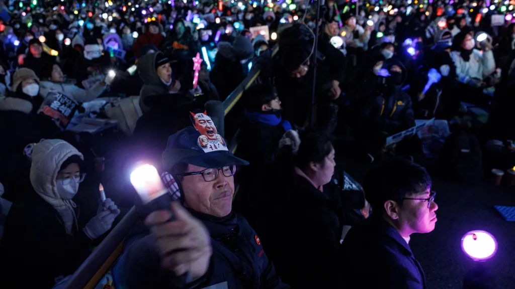 Lidé v Jižní Koreji protestují