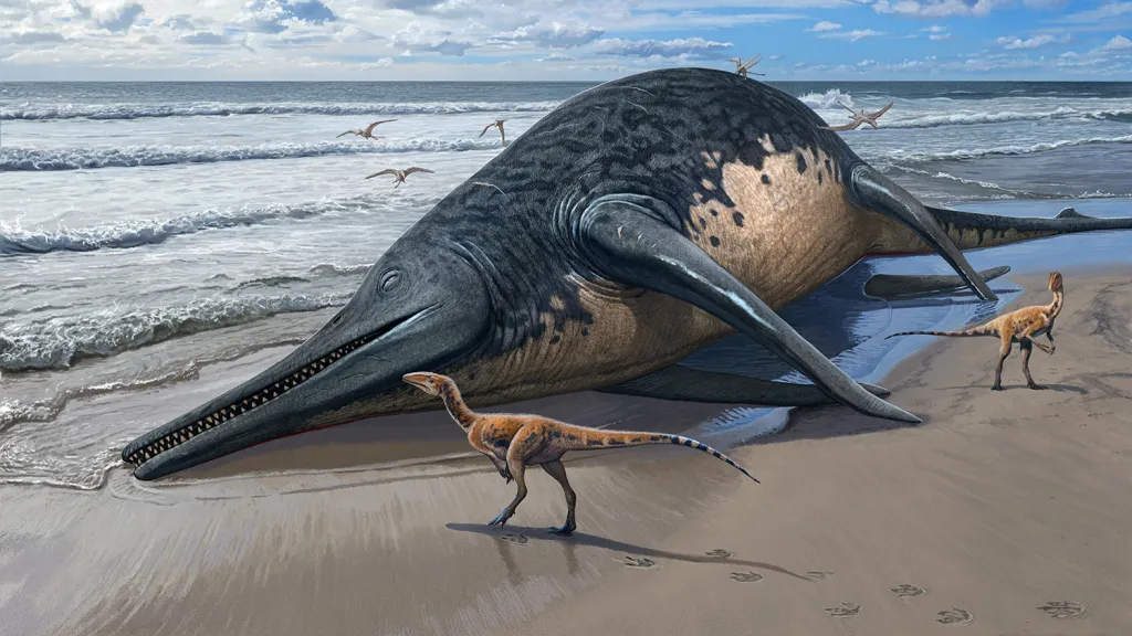 Vizualizace posledních okamžiků ichtyosaura Ichthyotitan severnensis