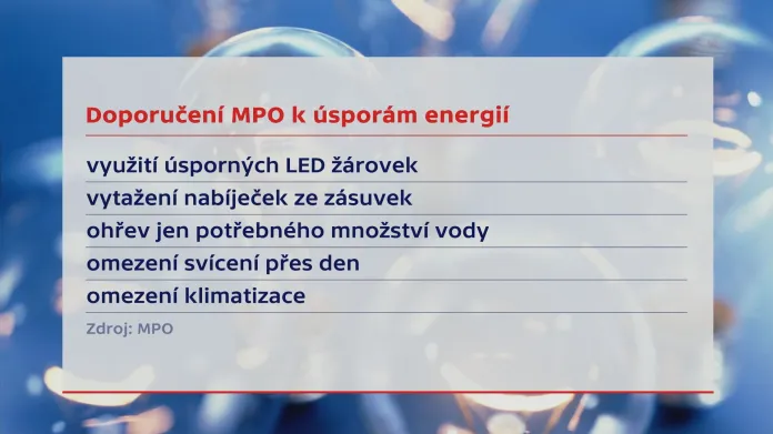 Doporučení MPO k úsporám energií