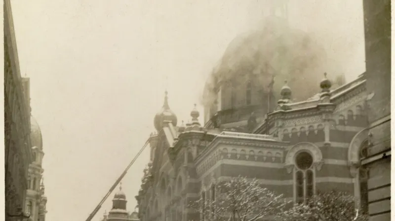 Požár olomoucké synagogy
