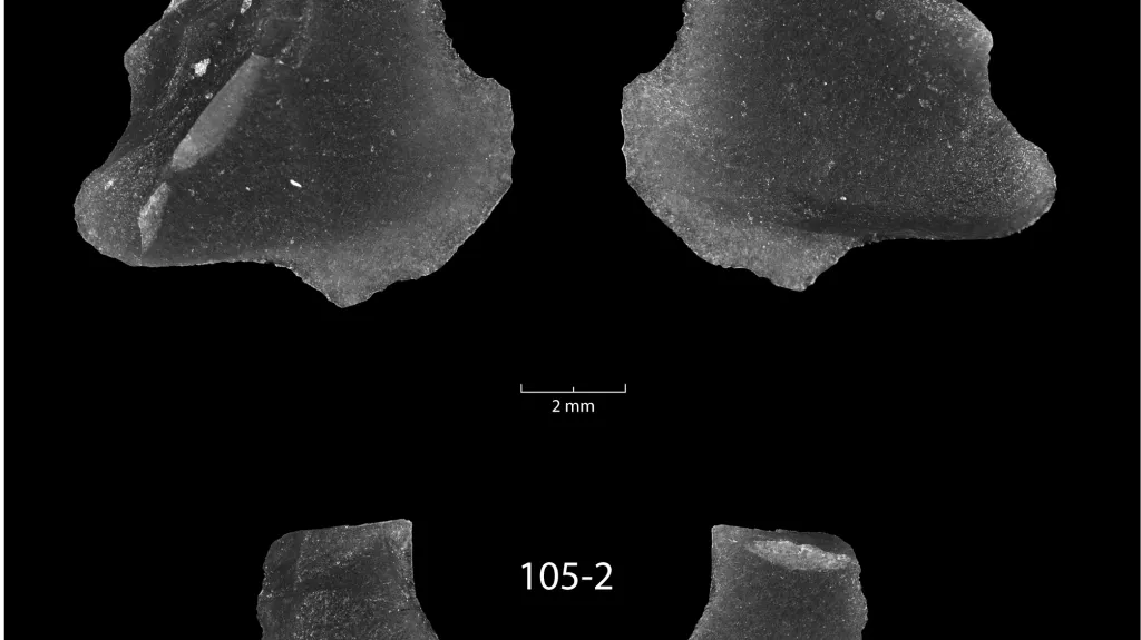 Úlomky obsidiánu z Huronského jezera