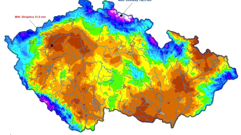 Srážky během letošní zimy