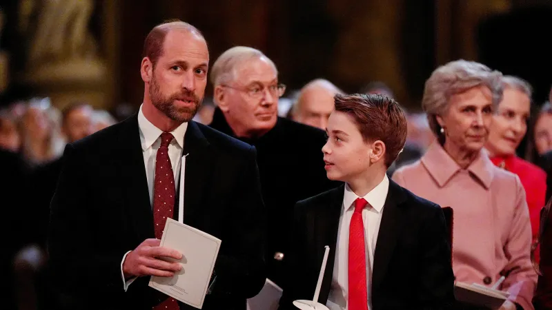 Princ William a prince George na mši ve Westminsterském opatství