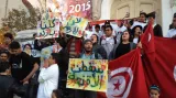 Shromáždění v centru Tunisu