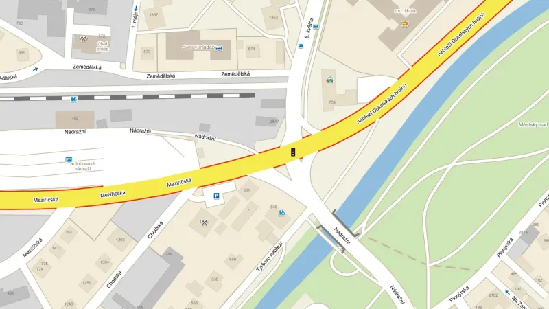 Původní řešení křižovatky