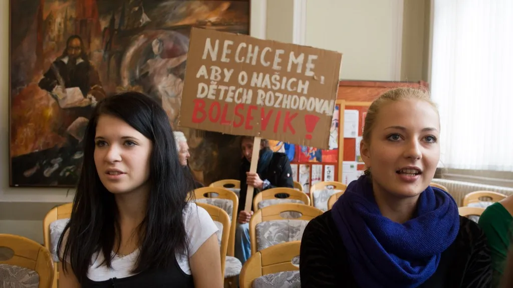 Protest na třeboňském gymnáziu