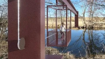 Transbordér přes řeku Mži