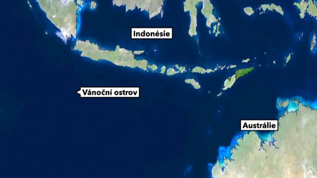 Vánoční ostrov na mapě