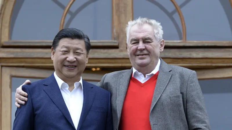 Si Ťin-pching a Miloš Zeman na zámku v Lánech