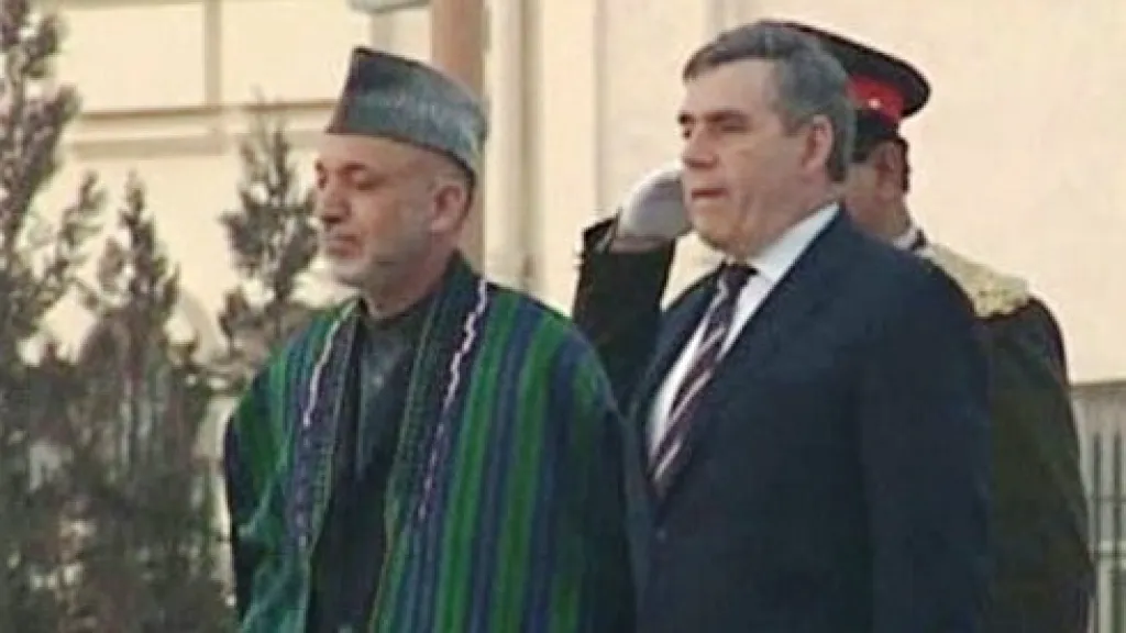 Hamíd Karzáí s Gordonem Brownem