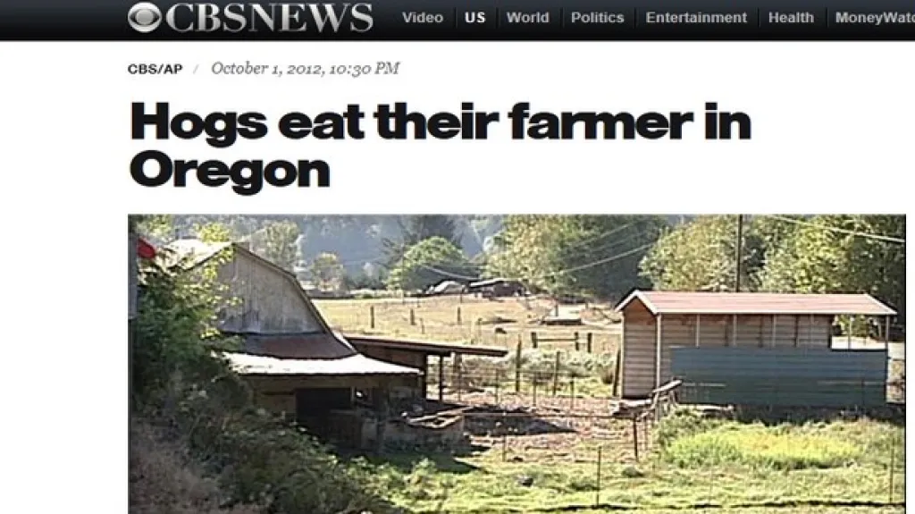 CBS News o smrti farmáře