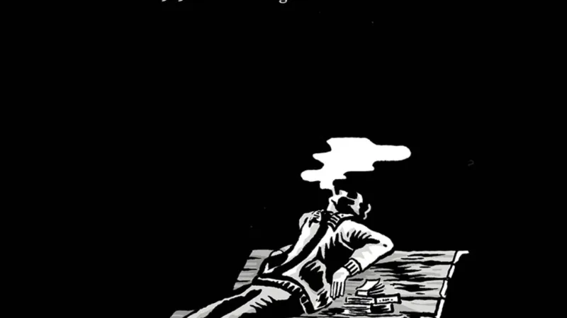 Obal knihy s ilustrací zmoženého investigativce