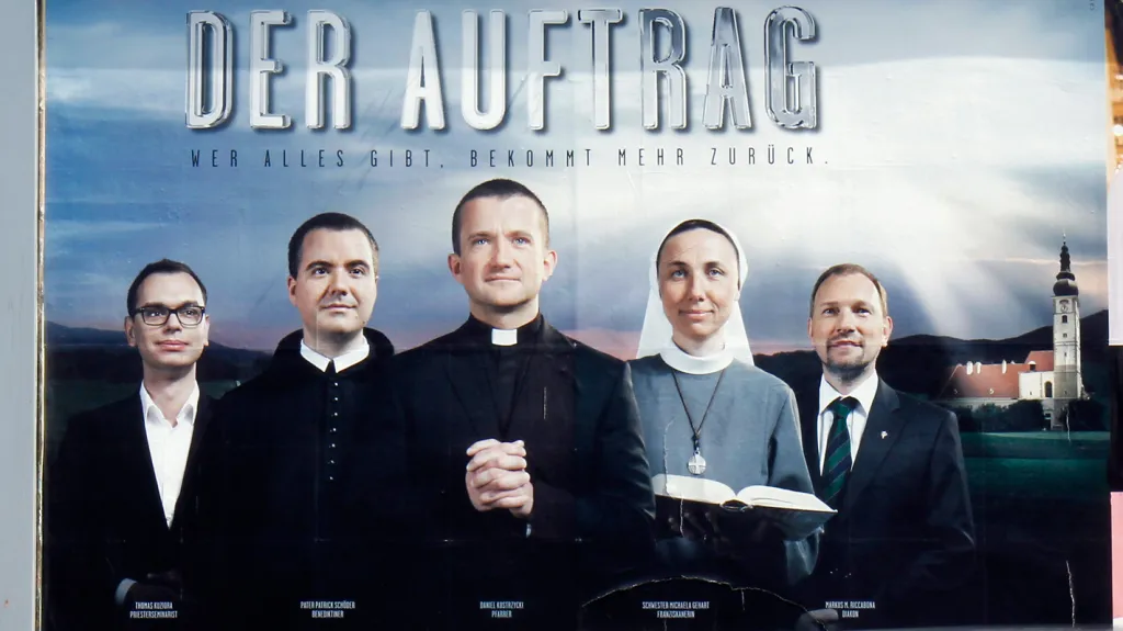 Nábor rakouských kněží pomocí billboardů
