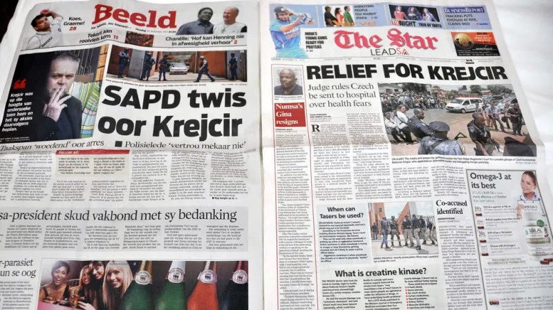 Jihoafrický tisk o Krejčířovi