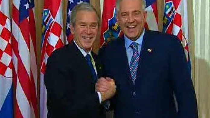 Americký prezident George Bush v Záhřebu jednal s chorvatským premiérem Ivem Sanaderem.