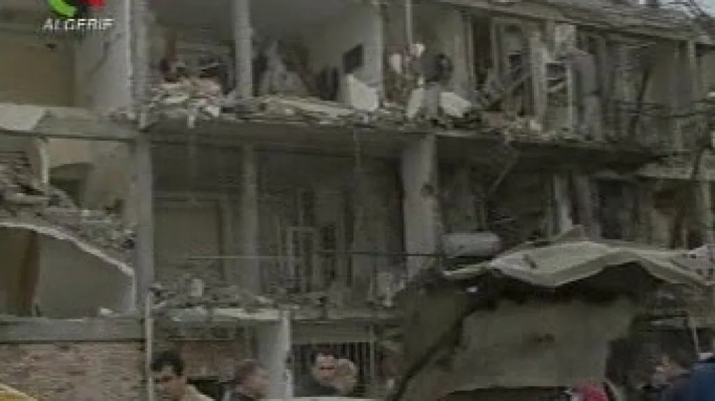 Budovy OSN zničené výbuchem