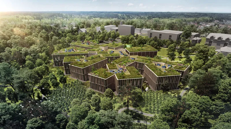 Vítězný návrh. Sdružení CHYBIK + KRISTOF ASSOCIATED ARCHITECTS s. r. o. + K4 ARCHITECTS & ENGINEERS + Ing. Ivo Stolek, Brno. Odměna 1 550 000 Kč.