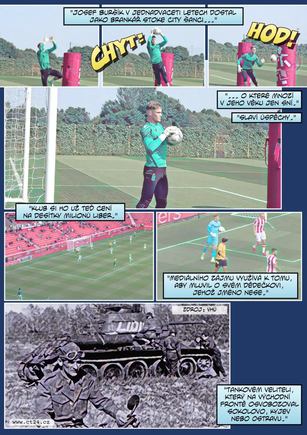 Československého hrdinu z východní fronty připomíná jeho vnuk v brance Stoke City
