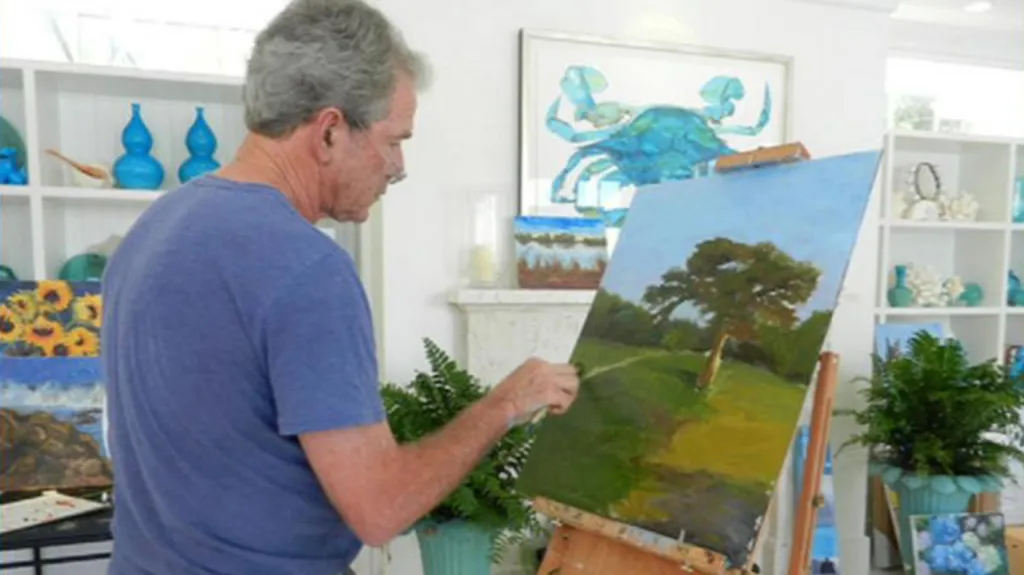 George Bush maluje