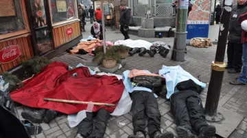 Mrtví v ulicích Kyjeva