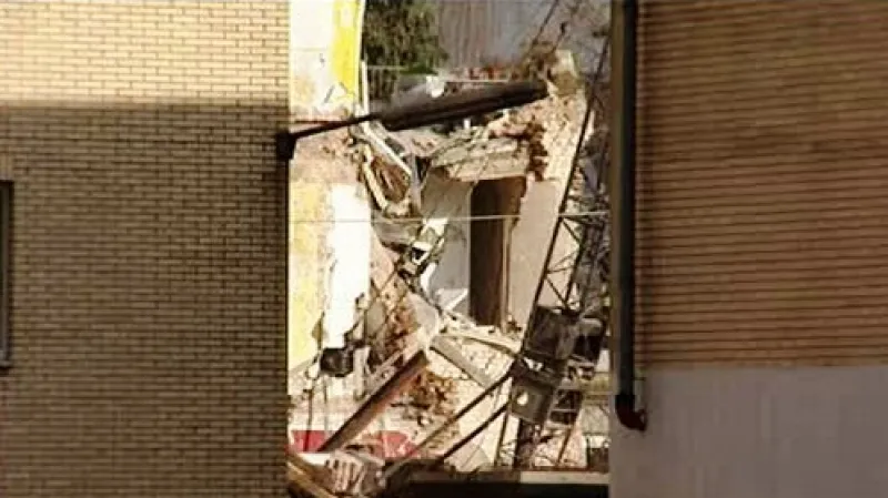 Zřícená budova archivu v Kolíně nad Rýnem