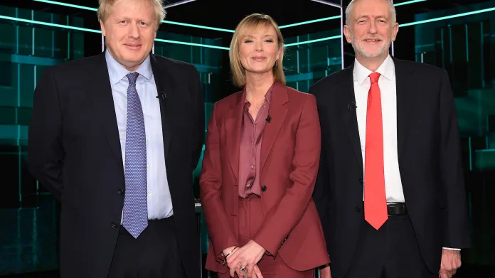 Boris Johnson a Jeremy Corbyn v první televizní debatě ITV