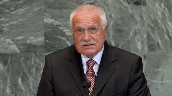 Václav Klaus během projevu před Valným shromážděním OSN v New Yorku
