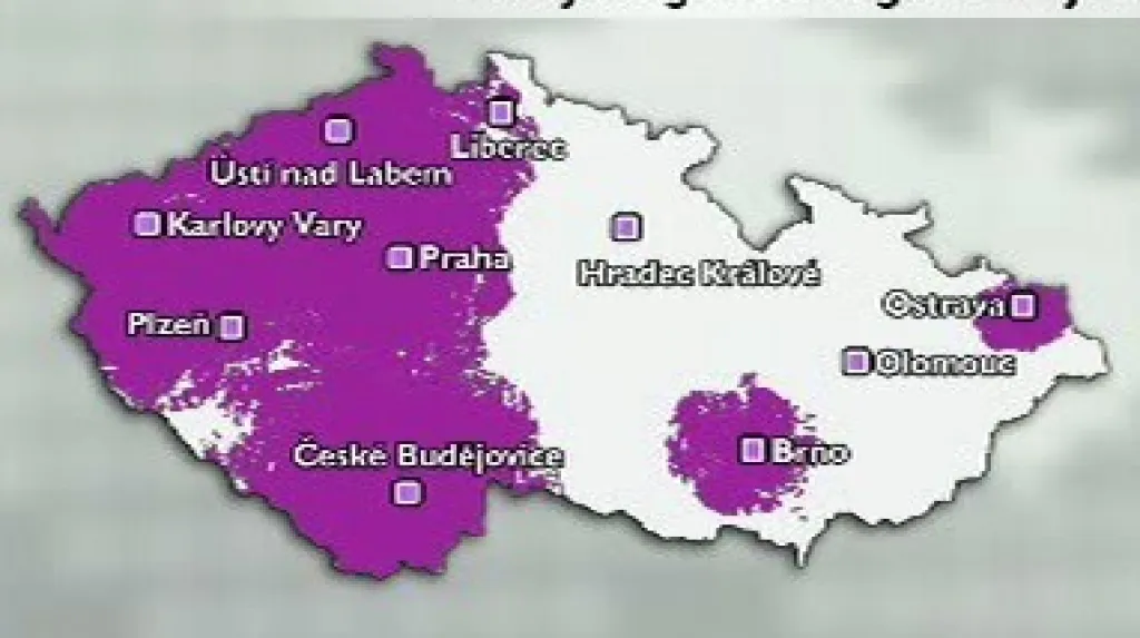 Pokrytí digitálním signálem říjen 2008